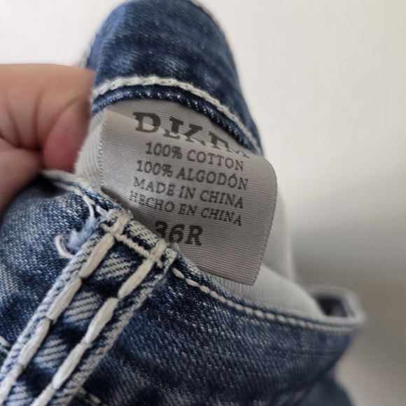 BKE DENIM SETH Distressed Denim Jeans Medium Wash Detailed Back Pockets Size 36R - Picture 16 of 17